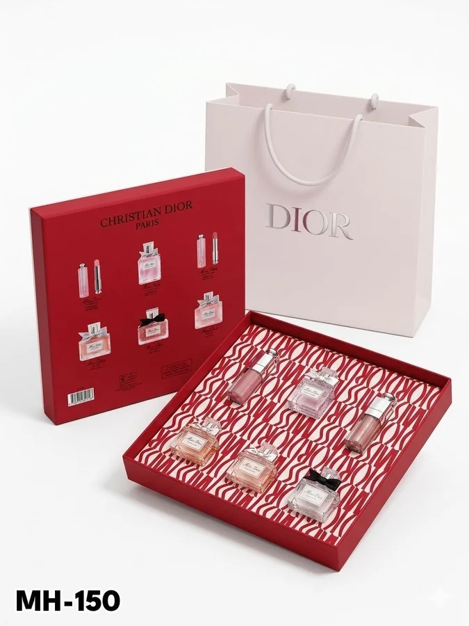 رقم DIOR 5ML طقم عطر + جلوس 6 قطع