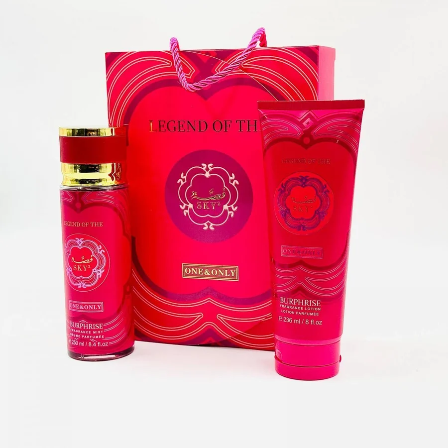 طقم عطر + كريم قصة زهري